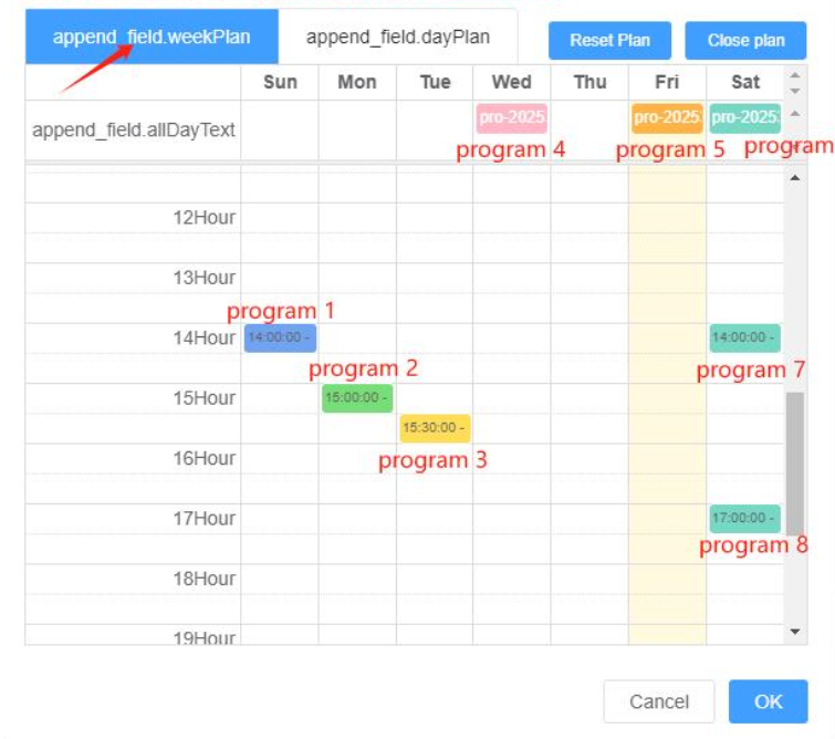 len lich chuong trinh